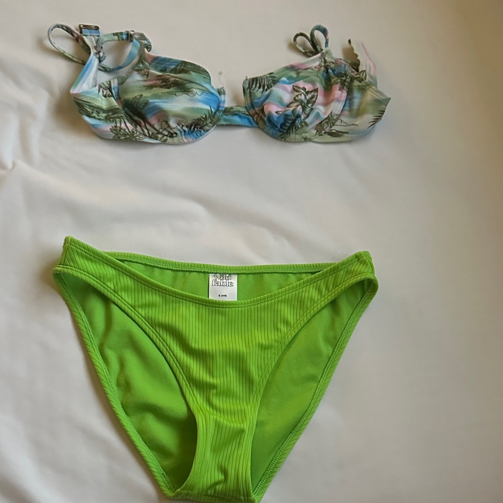 Target Tropical Print and Green Bikini